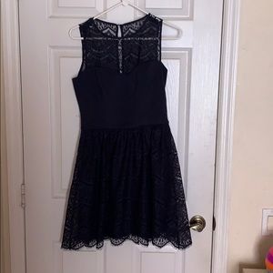 Navy flared dress
